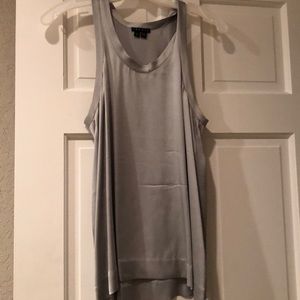 Theory Stretch satin charmeuse racerback tank